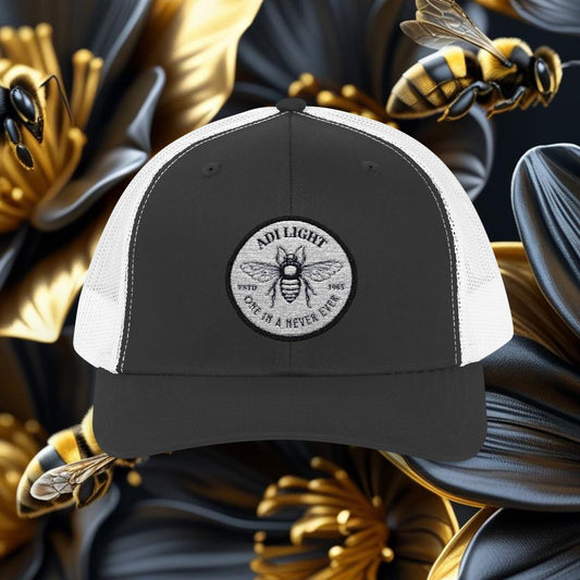 Bee-Inspired Snapback Trucker Cap, Summer Hat, Gift for Nature Lovers, Casual Wear, Outdoor Activities, Unique Accessories